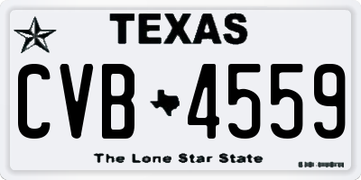 TX license plate CVB4559