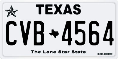 TX license plate CVB4564
