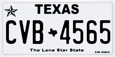 TX license plate CVB4565