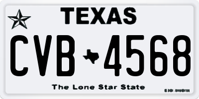 TX license plate CVB4568