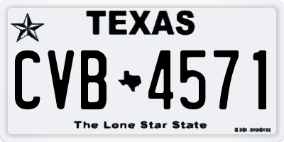 TX license plate CVB4571