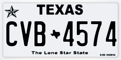TX license plate CVB4574