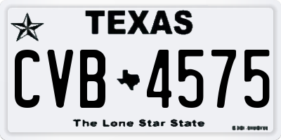 TX license plate CVB4575