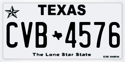 TX license plate CVB4576