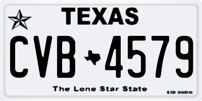 TX license plate CVB4579