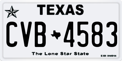 TX license plate CVB4583