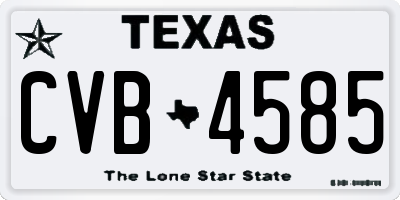 TX license plate CVB4585