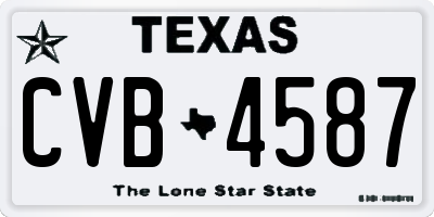 TX license plate CVB4587