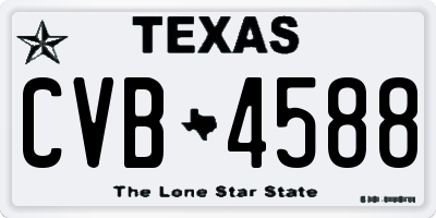 TX license plate CVB4588