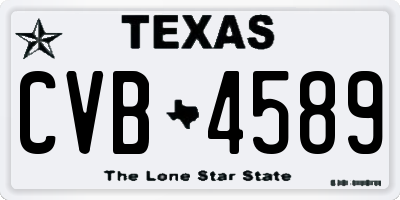 TX license plate CVB4589
