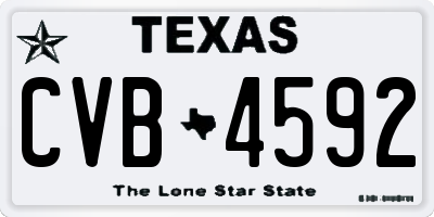 TX license plate CVB4592