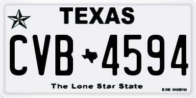 TX license plate CVB4594