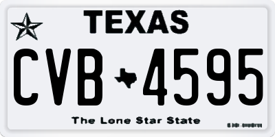 TX license plate CVB4595