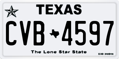 TX license plate CVB4597