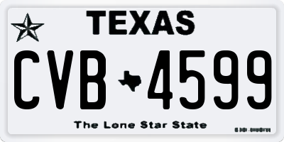 TX license plate CVB4599