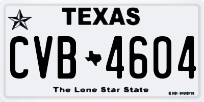 TX license plate CVB4604