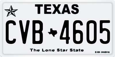 TX license plate CVB4605