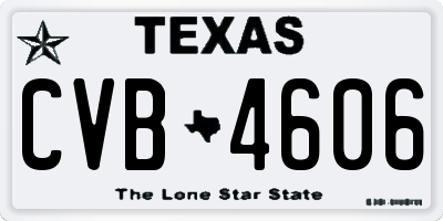 TX license plate CVB4606