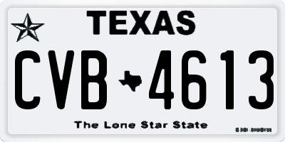 TX license plate CVB4613