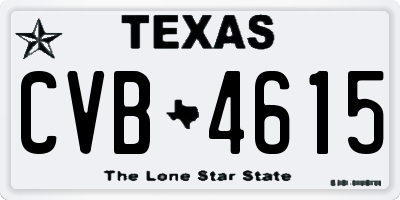 TX license plate CVB4615