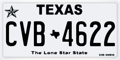 TX license plate CVB4622