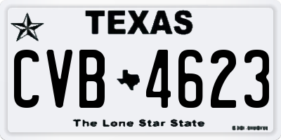 TX license plate CVB4623
