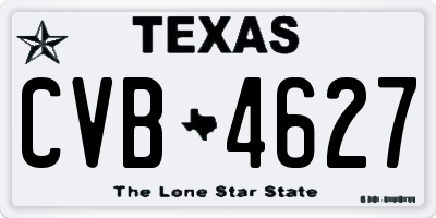 TX license plate CVB4627