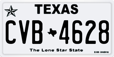 TX license plate CVB4628