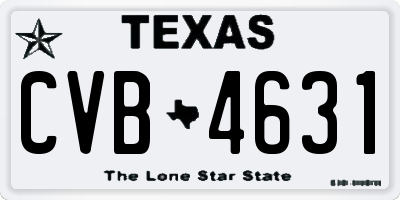 TX license plate CVB4631