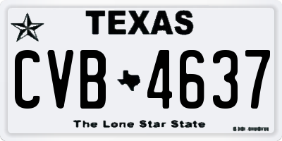TX license plate CVB4637