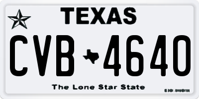 TX license plate CVB4640