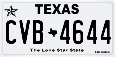 TX license plate CVB4644