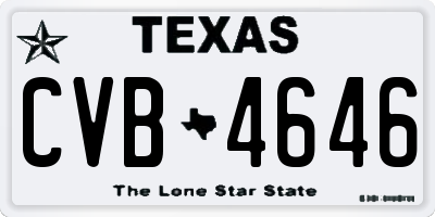 TX license plate CVB4646