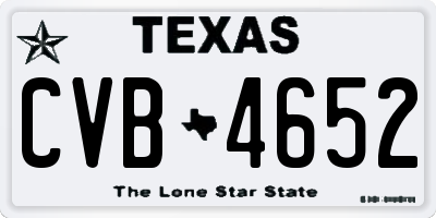 TX license plate CVB4652