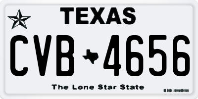 TX license plate CVB4656
