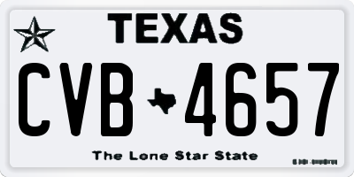 TX license plate CVB4657