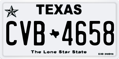 TX license plate CVB4658
