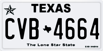 TX license plate CVB4664