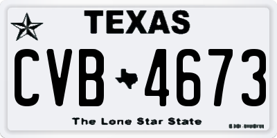 TX license plate CVB4673