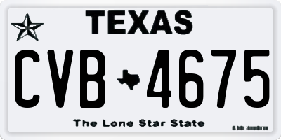 TX license plate CVB4675