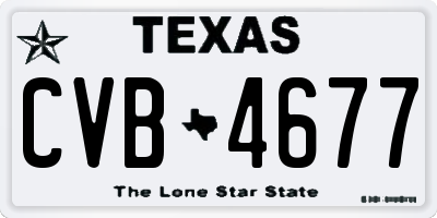 TX license plate CVB4677