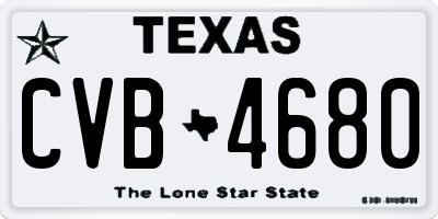 TX license plate CVB4680