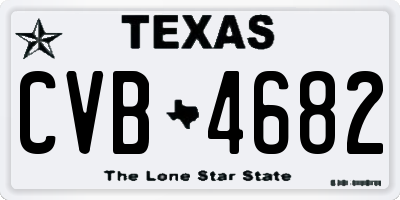 TX license plate CVB4682
