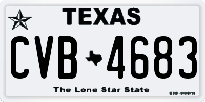 TX license plate CVB4683