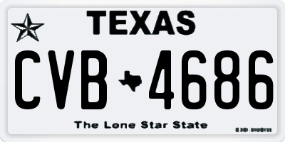 TX license plate CVB4686