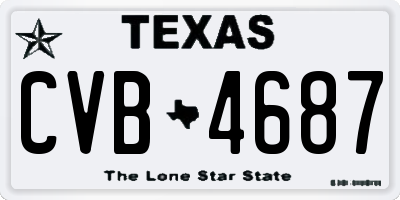 TX license plate CVB4687
