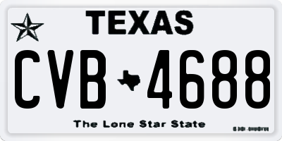 TX license plate CVB4688