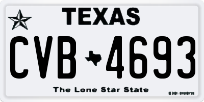 TX license plate CVB4693