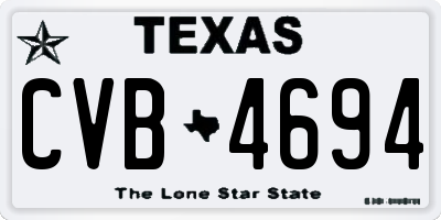 TX license plate CVB4694