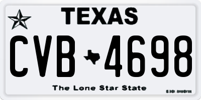 TX license plate CVB4698
